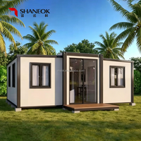 Maison conteneur extensible à double aile de 20 pieds/40 pieds, préfabriquée et mobile, pour camping/bureau/OEM
