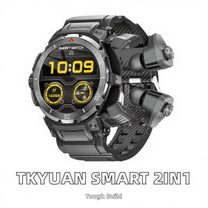 TKYUAN Relógio Inteligente <span class=keywords><strong>2</strong></span> em 1 com Fones de Ouvido TWS Tela de 1,46 polegadas Monitor de Frequência Cardíaca IP67 À Prova D'Água Compatível com Android Fitness Esportes - Product Image 2