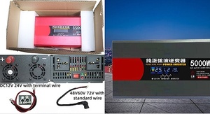เครื่องแปลงไฟ 1KW 24V เป็น 110V AC เฟสเดียว คลื่นไซน์บริสุทธิ์ พร้อมจอแสดงผล LED สำหรับใช้ในยานยนต์ - Product Image 3