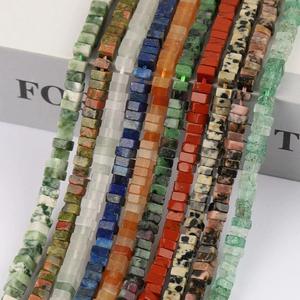 2x4mm Quadratische Rechteckige Lapislazuli-Achat-Amazonit-Steinperlen für DIY-Schmuckherstellung Armband & Halsketten-Zubehör - Product Image 1