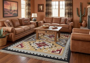 Handwoven Contemporary Modern Kilim Wool Rug Flat Weave Geometric Eco-Friendly Reversible Washable Living <b>Room</b> Bedroom - Product Image 3