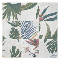 Carrelage en céramique Bali Deco, motif feuille de Monstera, 12x12 pouces, carrelage décoratif pour murs et sols intérieurs et extérieurs