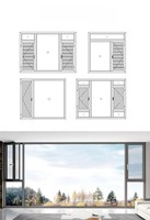 Balcon mural vitré pleine largeur avec vue automnale moderne, fenêtre à ouverture intérieure, double vitrage trempé, couleur et taille personnalisées, certifié Energy Star