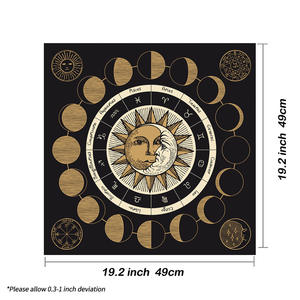 Alta calidad 49*49cm terciopelo sol Luna estrella brujería alterar <span class=keywords><strong>Tarot</strong></span> rueda pagana tentáculo Triquetra <span class=keywords><strong>Tarot</strong></span> mantel Mat - Product Image 6