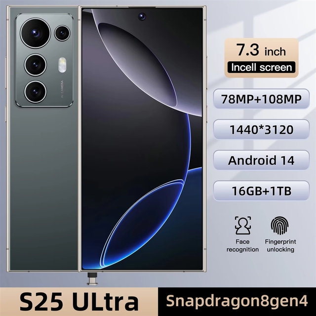 Large Memory 2026 Original Phones S25 Ultra Smartphones 16GB+1TB 5G Dual SIM Cellphone Mobile Phone