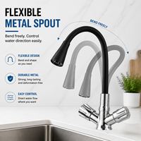 Robinet de cuisine en cuivre de qualité supérieure, design flexible, avec logo personnalisé, marque de créateur, qualité hôtelière, avec cartouche en céramique, modèle 2026