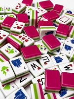 Tuiles de Mahjong Américaines Premium à Thème Cœur 4 Couches Personnalisables – Le Choix Idéal pour les Voyages et les Rassemblements