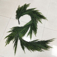Guirlande de Noël artificielle en pin de Norfolk de 2 m, toucher réel, pour cheminée, manteau de cheminée, escalier, décoration intérieure et extérieure, vente en gros