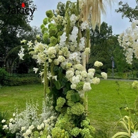 Arreglo Floral de Hortensias Verdes Esponjosas para Fondo de Boda de Lujo, Decoración de Arco, Panel KT, Accesorios para Eventos, Pasillo y Escenario