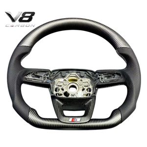 Volant en fibre de carbone véritable V8carbon pour A5 <span class=keywords><strong>S5</strong></span> RS5 Avant B95, accessoires de voiture, pièces automobiles modifiées, style sport racing, personnalisé - Product Image 3