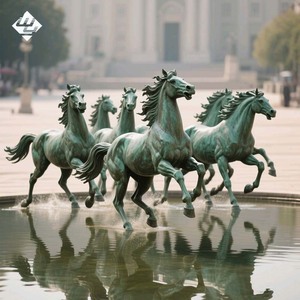 Escultura <span class=keywords><strong>de</strong></span> Bronce Personalizada <span class=keywords><strong>de</strong></span> Gran Tamaño, Arte Moderno, Decoración <span class=keywords><strong>de</strong></span> <span class=keywords><strong>Jardín</strong></span>, Parque Famoso, Grupo <span class=keywords><strong>de</strong></span> Caballos Corriendo al Aire Libre - Product Image 1