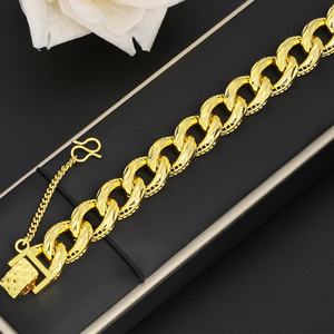JXX Nuevo Diseño Pulsera Cubana Gruesa Hip Hop para Hombre, Bañada en Oro de 24K, Eslabones Cubanos - Product Image 4