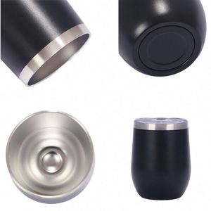 Custom Egg Shape Wine Tumbler Double Wall Stainless Steel Vacuum <b>Insulated</b> Thermal Cup Personalized Logo 12oz - Product Image 3