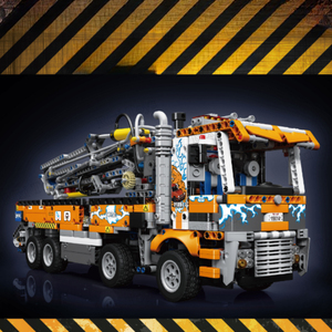 Moule <span class=keywords><strong>King</strong></span> 19014S nouveau modèle de camion de pompe à béton pneumatique de remorquage robuste bricolage ingénierie briques en plastique jouets ensembles de blocs de construction - Product Image 5