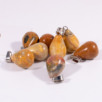 Collier en agate naturelle Huiying, pierre précieuse brute de guérison, pendentif en forme de larme, collier en quartz Reiki, bijoux pour femmes