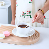 Service à thé en porcelaine de luxe personnalisé 12 pièces pour restaurant unique cappuccino tasses à café et soucoupes pour thé blanc uni avec logo