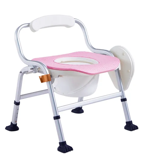 Manufacturer Wholesale Lightweight Aluminum Folding Commode Chair For Hospital And Disabled People commode chair