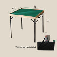 Table de jeu de Mahjong pliable et portable avec pieds métalliques réglables et sac de transport pour la maison, le camping et les fêtes