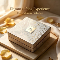 Boîte cadeau rigide avec couvercle estampé à l'or, finition brillante écologique et gaufrage, idéale pour bougies et cadres photo