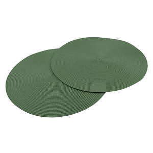 Set di 2 tovagliette rotonde verdi per tavolo da pranzo - Product Image 1