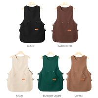 Tablier de cuisine imprimé chat mignon serveuse serveur taille tablier chemise gilet uniforme de travail pour salon de manucure Logo personnalisé tablier Cargo