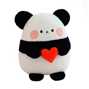 Oreiller en peluche personnalisé Kwaii Peluche <span class=keywords><strong>Panda</strong></span> Amour <span class=keywords><strong>Coeur</strong></span> Jouets en peluche Animal PP Coton rempli - Product Image 1