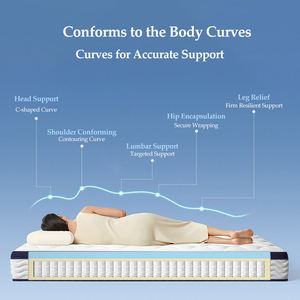Home Bedroom Durable Fabric-covered <strong>Spring</strong> Mattress with Cooling Foldable Pillow Top Roll in a Box &amp; Orthopedic Design - Product Image 5