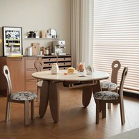 Table à manger rectangulaire extensible en pierre frittée de style moderne, plateau en ardoise massif, 6 places, pieds en bois d'hévéa, haute qualité, pour hôtel