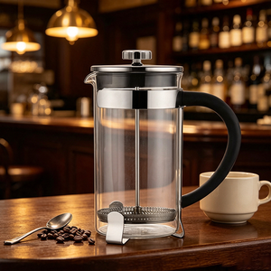 Caffettiera French Press con Isolamento Termico, Vetro Borosilicato, Mantenimento Calore 6-12 Ore, 350ml 600ml, Pistone <span class=keywords><strong>in</strong></span> Acciaio Inossidabile - Product Image 1