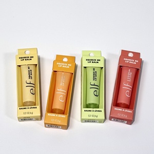Baume à lèvres hydratant et réparateur végétalien en tube, aux couleurs variées, saveur pêche et fraise, en stock - Product Image 1