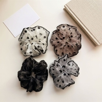 YAOYU – Nouvelle pince à cheveux française haut de gamme à pois noirs, élégante et polyvalente, faite à la main avec perles, pour queue de cheval basse