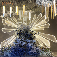 Grandes ailes d'ange lumineuses LED personnalisables, multicolores, pour la décoration de la scène de mariage, de la passerelle et de l'arrière-plan