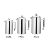Cafetière à piston double paroi en acier inoxydable Tenrey, portable, résistante à la chaleur, pour le camping