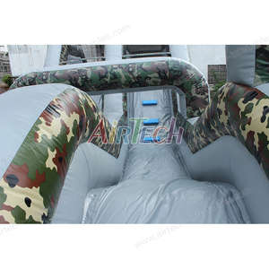 Parcours d'obstacles militaire extérieur, équipement de parcours d'obstacles Ninja Warrior, saut pour enfants, parcours d'obstacles gonflable camouflage pour camp de base - Product Image 4