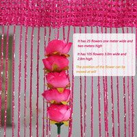 Rideau de porte moderne et simple pour décoration intérieure, 1x2m, léger, élégant, en corde de rose, rouge romantique avec pompons, pour salon