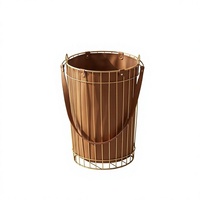 Panier à linge de luxe en métal et cuir avec poignée, forme ronde, pour l'organisation et le rangement à domicile