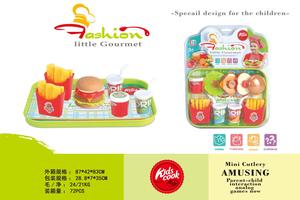 Juego de cocina de plástico en miniatura <span class=keywords><strong>para</strong></span> <span class=keywords><strong>niñas</strong></span>, juego de cocina de comida rápida, hamburguesa, barato, venta al por mayor - Product Image 3