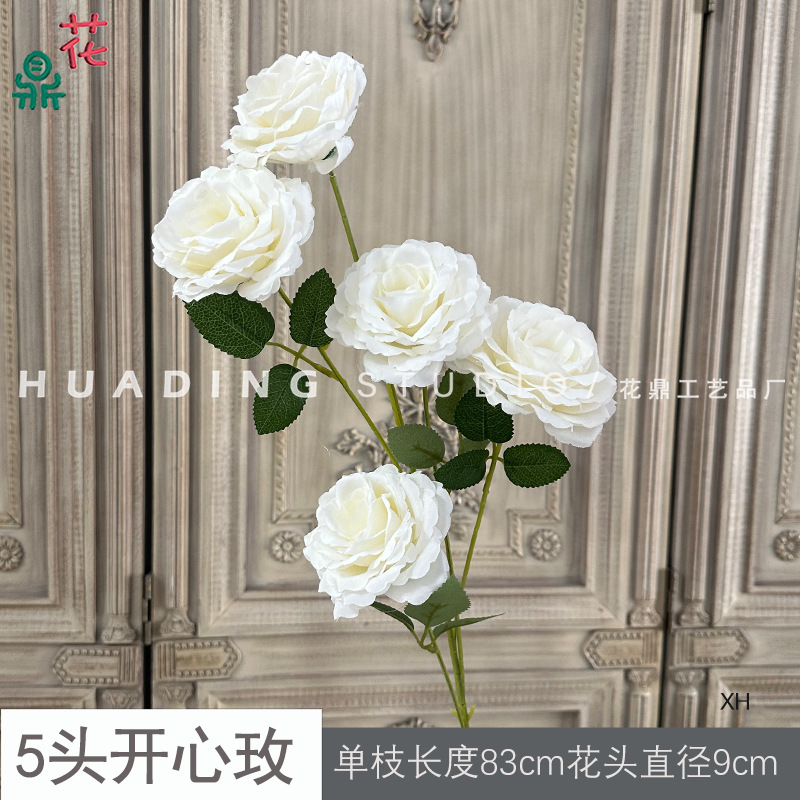 กุหลาบสีขาว 5 หัว Happy Rose XH