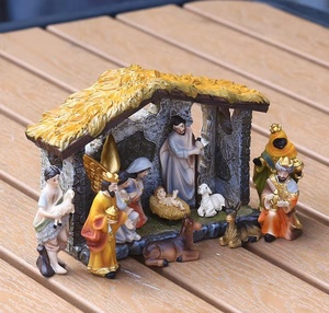 8.5CM haute scène de crèche de Noël ensemble ornement boîte-cadeau cadeau de fête résine artisanat par les fournisseurs transfrontaliers - Product Image 3