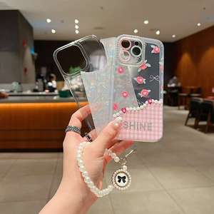 Custodie <span class=keywords><strong>personalizzate</strong></span> per telefono con strass per <span class=keywords><strong>iPhone</strong></span> 16 15 14 13 12 11 Glitter motivo floreale <span class=keywords><strong>Cover</strong></span> per telefono con cordino - Product Image 5