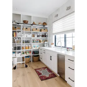 Artisan Ready To Assemble White Walk In Pantry Cupboard With Shelves Design