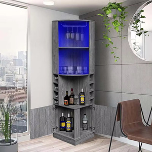 Mueble de Esquina Multifuncional de Madera Maciza de Estilo Moderno y Lujo Ligero, con Borde Triangular, para Montar en la Pared, para Cocina, Sala de Estar, Vino - Product Image 3