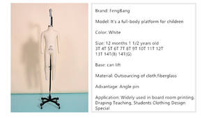 <span class=keywords><strong>Mannequin</strong></span> pour enfants pour enfants, robe de <span class=keywords><strong>couture</strong></span> complète avec bras pour la fabrication de motifs de drapé en tissu - Product Image 5