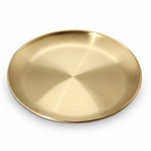 Vaisselle coréenne 304 assiette ronde en acier inoxydable assiette de <span class=keywords><strong>barbecue</strong></span> épaissie plateau doré assiette à gâteau aux fruits - Product Image 1