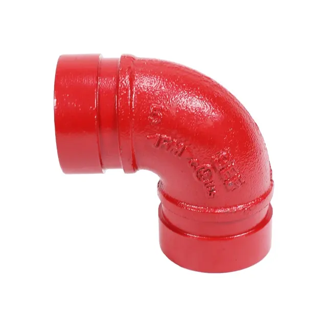 FM ULFire Fighting Pipes Fire Protection System Fire Sprinkler System RAL3000 Grooved Pipe Fittings 90 Elbow