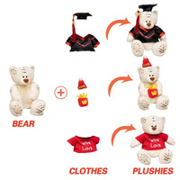 Nouvelles Peluches Ours Personnalisées 2026 avec Patch, Rembourrage Coton PP, Décoration de Bureau, Jouets en Peluche