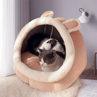 Lits d'hiver chauds et confortables pour animaux de compagnie, lavables, style cartoon, tente pour chat, petit chien, lit pour chat mignon