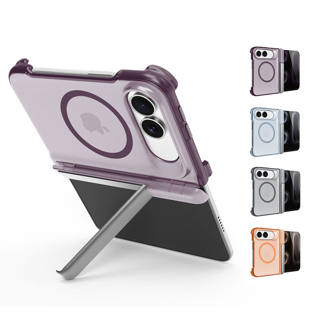 2026 Factory Clear Shockproof Magnetic Case for iPhone 18 Ultra Matte Kickstand Cover With Glass Protector for iPhone 18 Fold