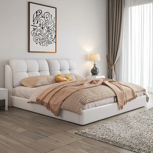 Tempat tidur ganda kulit minimalis, atmosfer kelas atas dengan teknologi tas lembut untuk kamar tidur utama - Product Image 3