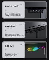 Tables Réglage Rgb Design Morden Heigh Mesa Bureau de levage d'ordinateur Assis Bureaux officiels automatiques pour les jeux